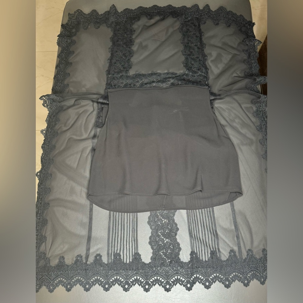 BCBGMAXAZRIA Tulle and Lace Blouse - Picture 8 of 11
